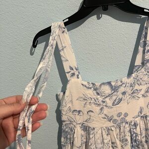 Floral Blue and White Dress